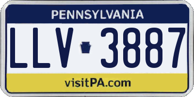 PA license plate LLV3887
