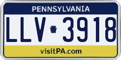 PA license plate LLV3918