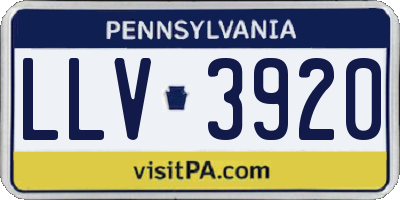 PA license plate LLV3920