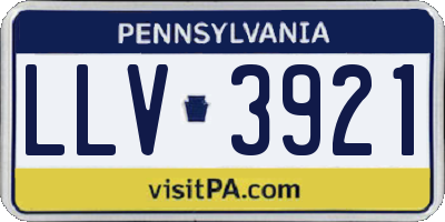 PA license plate LLV3921
