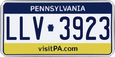 PA license plate LLV3923