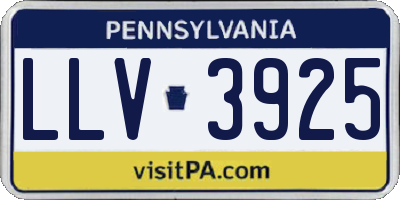 PA license plate LLV3925