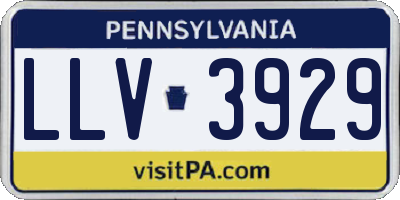 PA license plate LLV3929