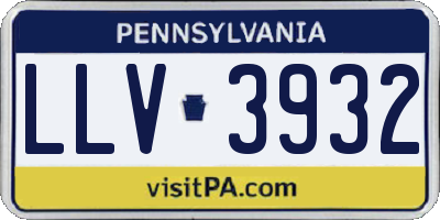 PA license plate LLV3932