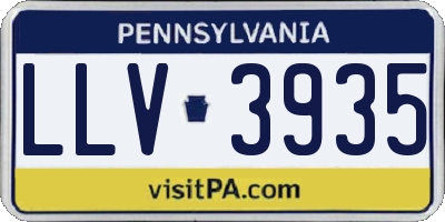 PA license plate LLV3935