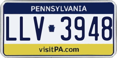 PA license plate LLV3948