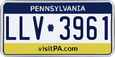 PA license plate LLV3961