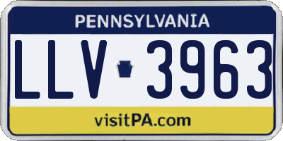 PA license plate LLV3963