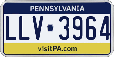 PA license plate LLV3964