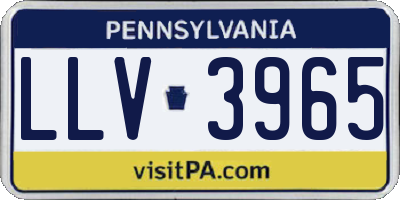 PA license plate LLV3965