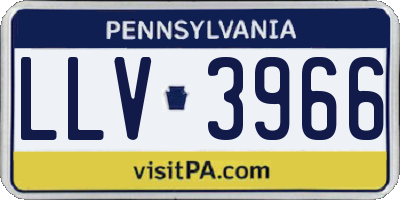 PA license plate LLV3966