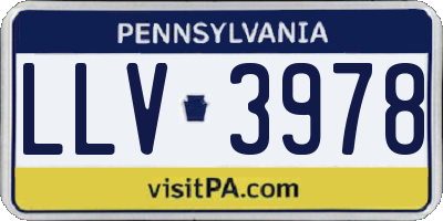 PA license plate LLV3978