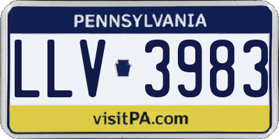 PA license plate LLV3983