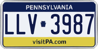 PA license plate LLV3987