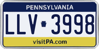 PA license plate LLV3998