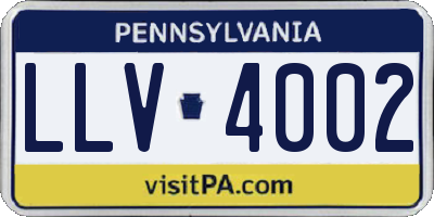 PA license plate LLV4002