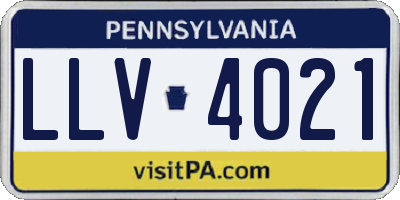 PA license plate LLV4021
