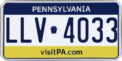 PA license plate LLV4033