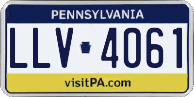 PA license plate LLV4061