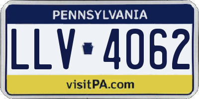 PA license plate LLV4062