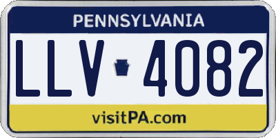 PA license plate LLV4082