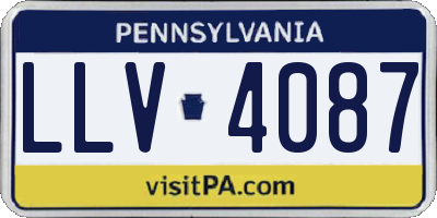 PA license plate LLV4087