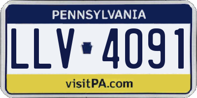PA license plate LLV4091