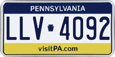 PA license plate LLV4092