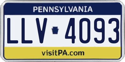 PA license plate LLV4093
