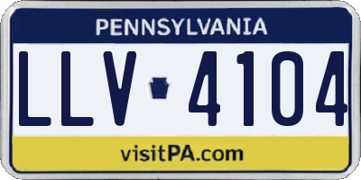 PA license plate LLV4104