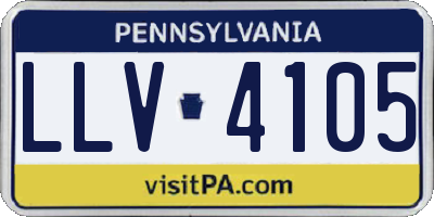 PA license plate LLV4105