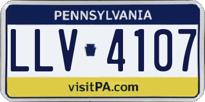 PA license plate LLV4107
