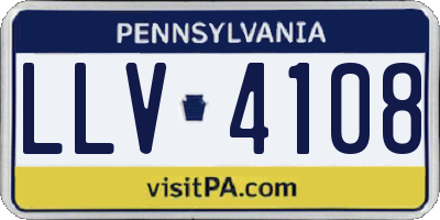 PA license plate LLV4108