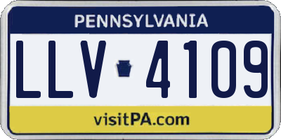 PA license plate LLV4109