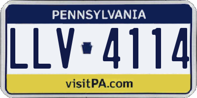PA license plate LLV4114