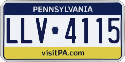 PA license plate LLV4115