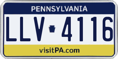 PA license plate LLV4116