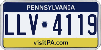 PA license plate LLV4119