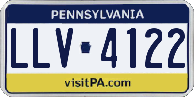 PA license plate LLV4122