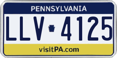 PA license plate LLV4125