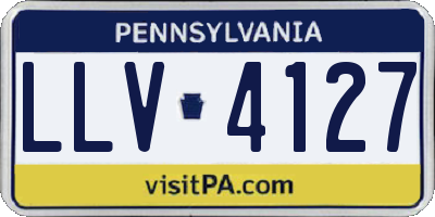 PA license plate LLV4127