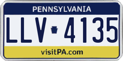 PA license plate LLV4135