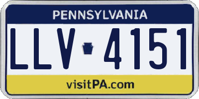 PA license plate LLV4151