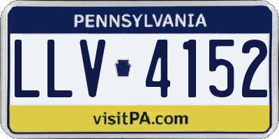 PA license plate LLV4152