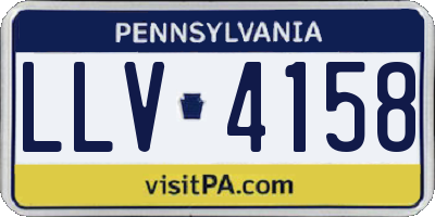 PA license plate LLV4158