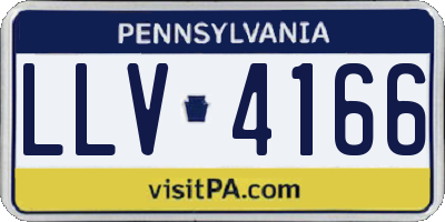 PA license plate LLV4166