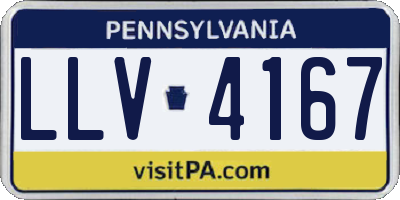 PA license plate LLV4167