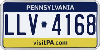 PA license plate LLV4168