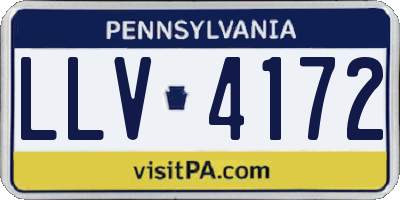 PA license plate LLV4172