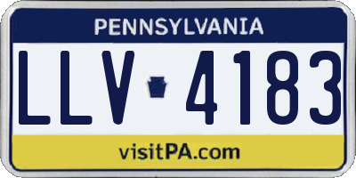PA license plate LLV4183